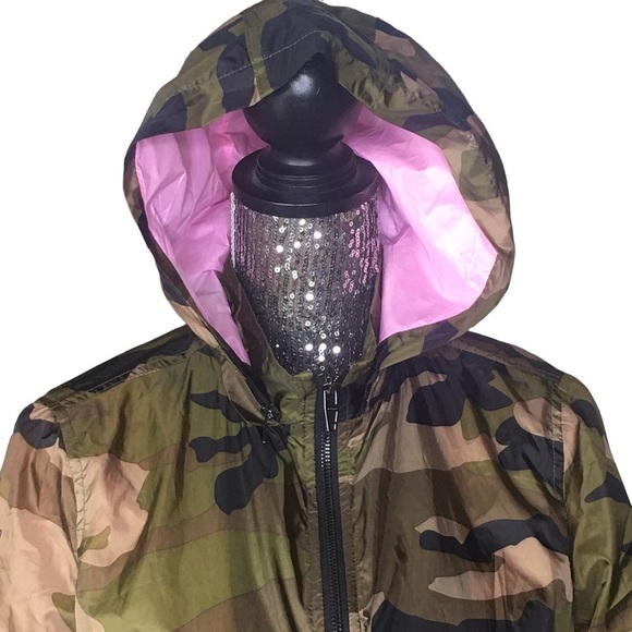 Blank NYC camo jacket hooded windbreaker Size XL lined - Picture 1 of 8